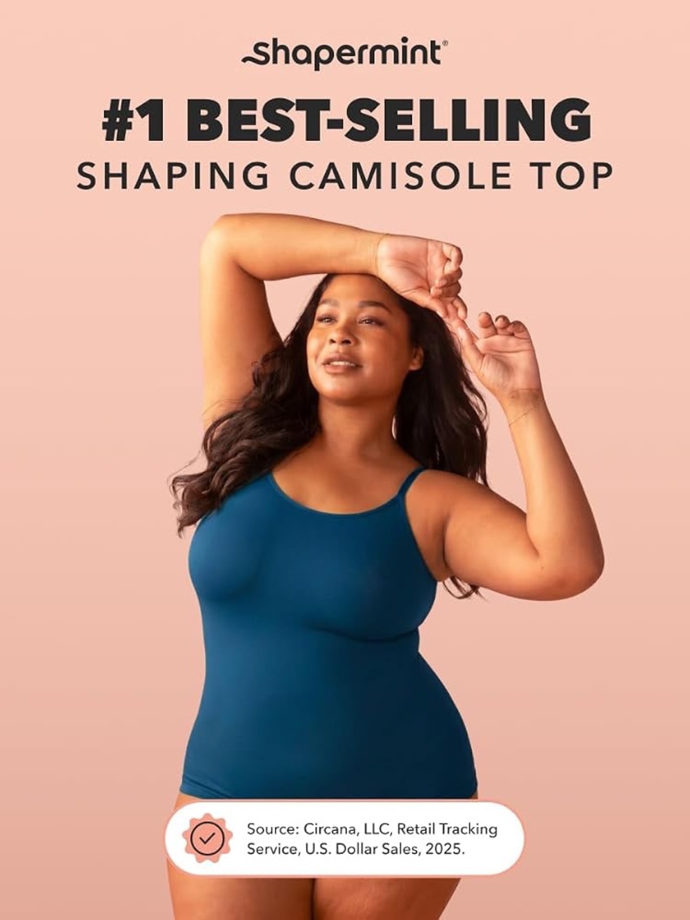 Shapermint Essentials All Day Every Day Scoop Neck Cami Atlantic Blue